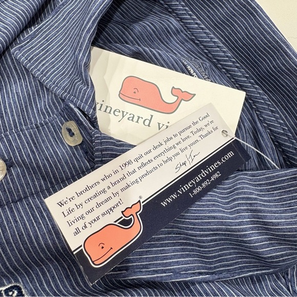 Vineyard Vines Boys Polo Shirt 2T Blue Stripe Performance Preppy Casual - Picture 6 of 7